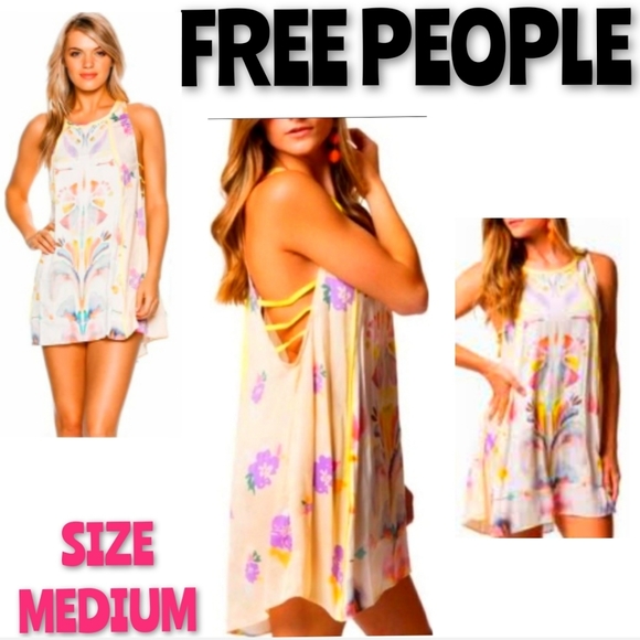 Free People Dresses & Skirts - Free People Dress Size M Bright High Low NWOT